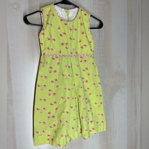 Strasburg girls green‎ and pink floral sleeveless dress, size 5